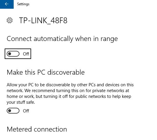 Disable or enable Autoconnect WiFi on windows 10