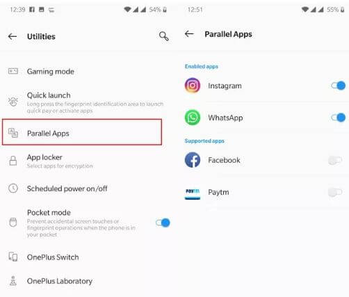 1. how to use parallel Apps with different accounts on oneplus 6t (1)