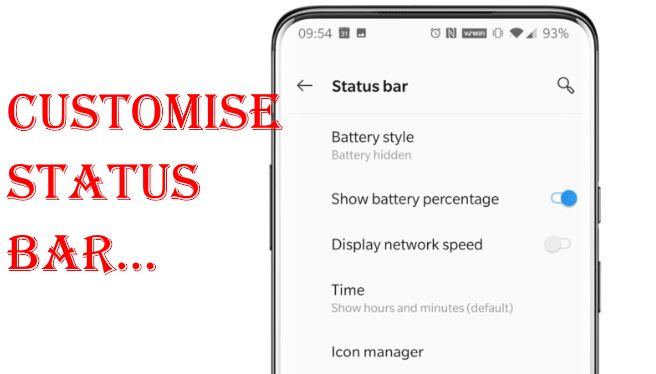 Customize or Change Status Bar on Oneplus 7 Pro and OnePlus 7 from settings