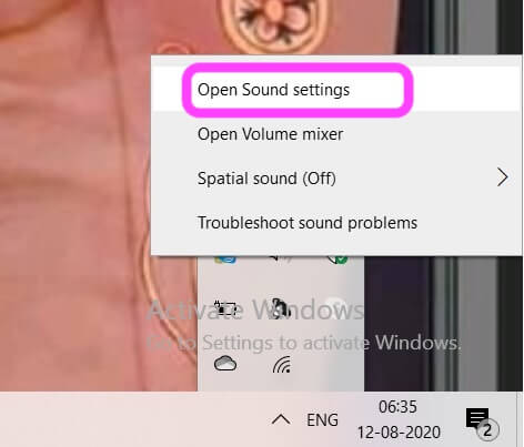 Right Click on Audio and Go to Settings for microphone
